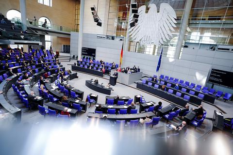 Der Plenarsaal im Deutschen Bundestag. Foto: dpa