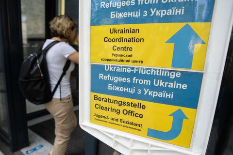 Hilfezentren für ukrainische Geflüchtete, wie hier in Frankfurt, gibt es in ganz Hessen.