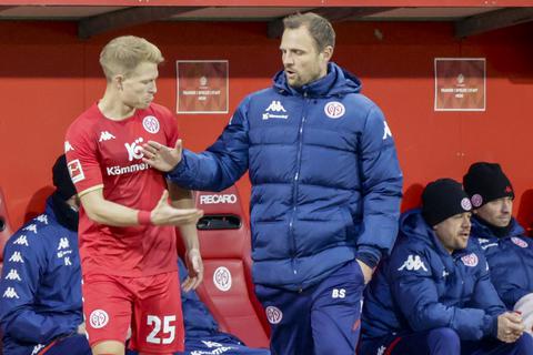 Mainz 05 - Hoffenheim Freundschaftsspiel Erste FuÃŸball-Bundesliga in der MEWA Arena - Andreas Hanche-Olsen mit Bo SvenssonFoto: Sascha Kopp / VRM Bild
